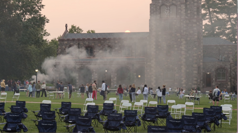 Screen Shot Courtesy of Payton Jobson 24. Students enjoy dining outdoors with the nice weather.