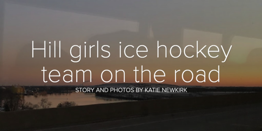 Hill girls ice hockey team on the road