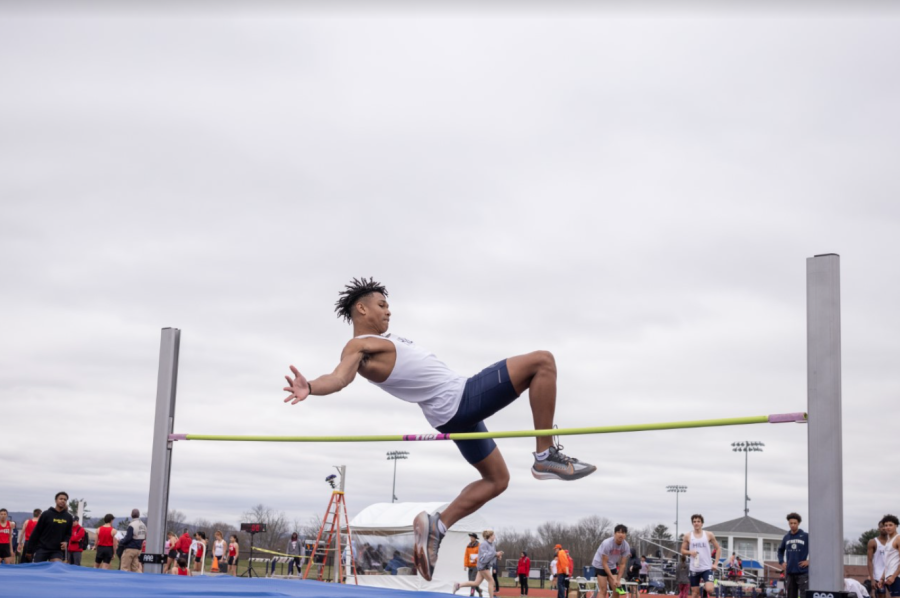 Anthony Wise 22 competes in a track meet this spring. Photo courtesy of Hill Snapshots
