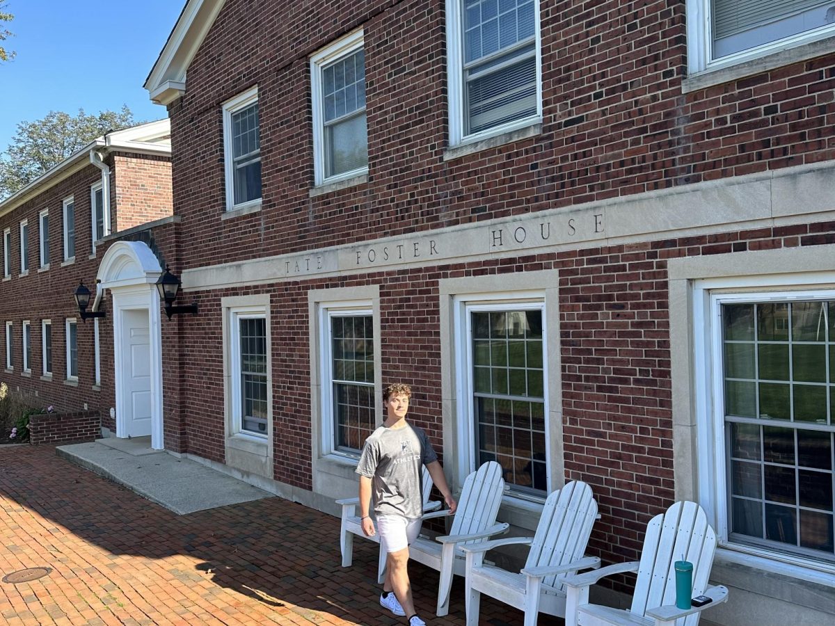 Ben Sullivan '24 walks from his new dorm, Foster. Sullivan, like many former day students, became a boarder in his 6th form year. 