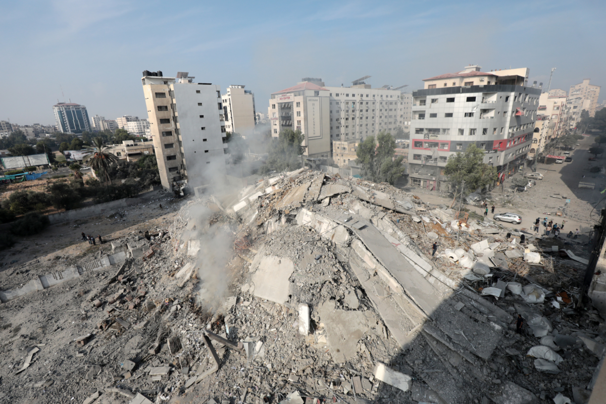 The Israeli Defense Forces destroys a building in Gaza. The war in Palestine raged on the past few weeks after the Oct. 7 surprise attack launched by Hamas. 